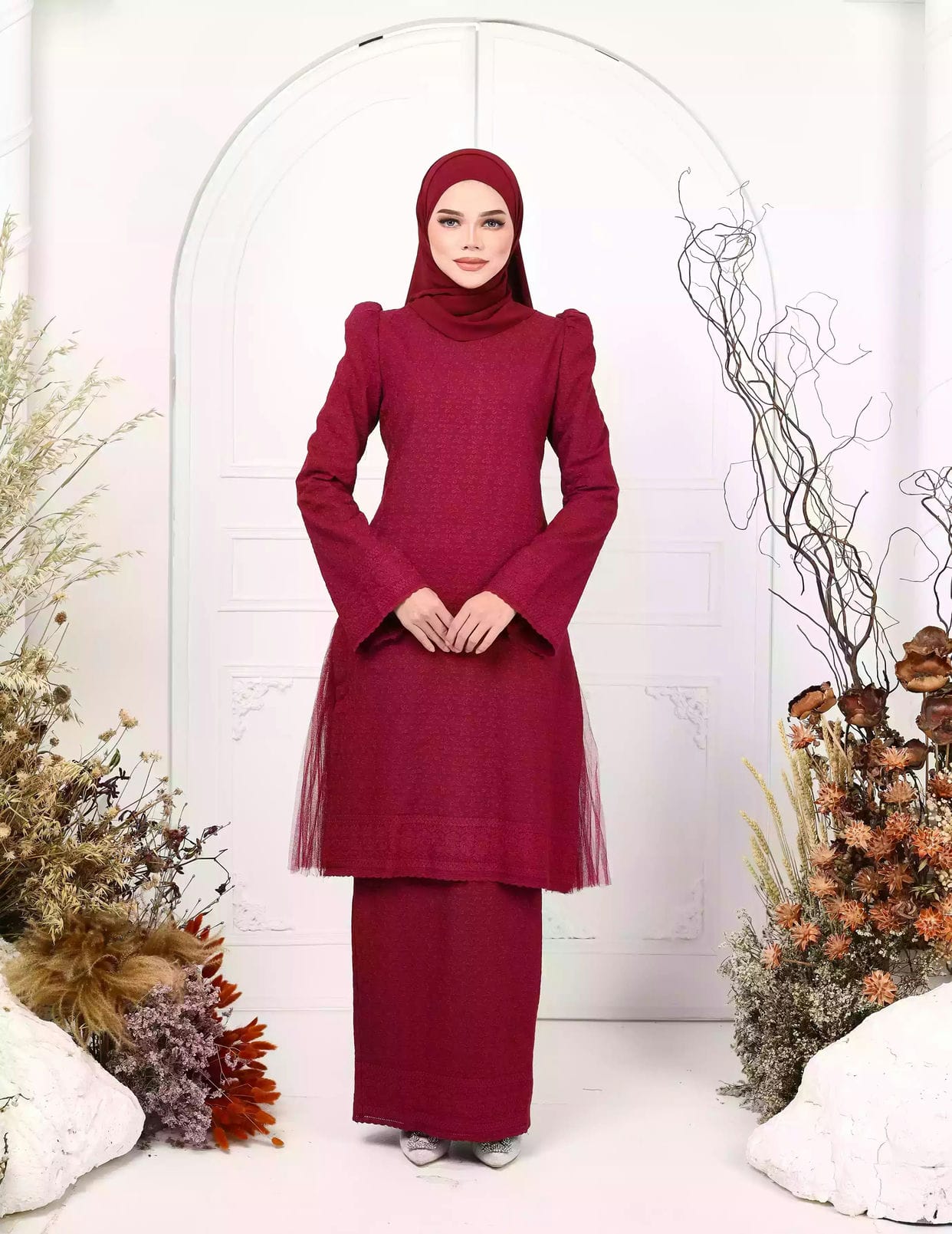 Burgundy 2025 baju kurung